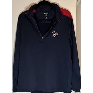 Houston Texans Pullover Jacket Medium (Antigua) Blue And Red